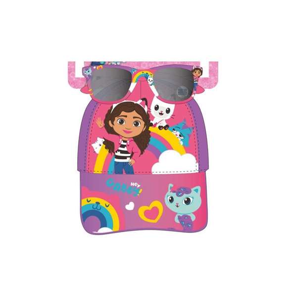 Cerdá - Gabby's Dollhouse - Set Casquette et Lunettes de Soleil - Pour Enfant (3 ans et plus) - Taille 53 cm - Violet