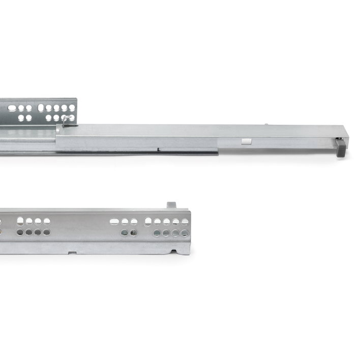 Emuca Jeu de coulisses invisibles Silver, coulisse à sortie totale, push, profondeur 250mm, Acier, zingué Emuca Jeu de coulisses invisibles Silver, coulisse à sortie totale, push, profondeur 250mm, Acier, zingué