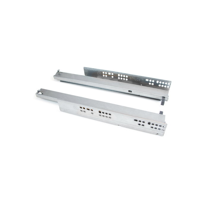 Emuca Jeu de coulisses invisibles Silver, coulisse à sortie totale, push, profondeur 250mm, Acier, zingué Emuca Jeu de coulisses invisibles Silver, coulisse à sortie totale, push, profondeur 250mm, Acier, zingué