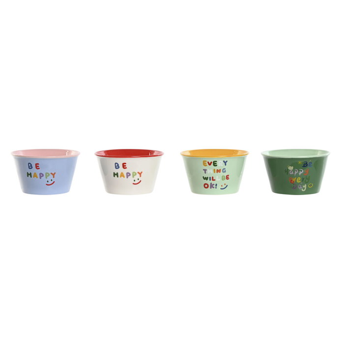 Home ESPRIT Bol ESPRIT Multicouleur Shabby Chic (Lot de 4) 480 ml
