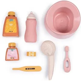 Smoby Baby Nurse - Set baignoire et accessoires de bain pour poupon avec douchette, biberon, pot et brosse à dents - Jeu d'imitation fabrication française - À partir de 3 ans
