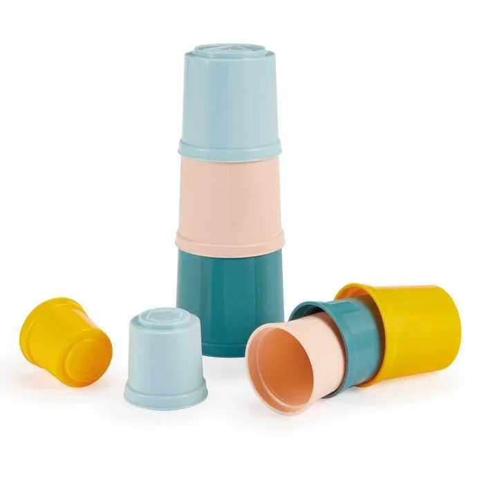 Ecoiffier 7915 Pack de jeux d'éveil pour bébé et enfant, coffret complet avec pyramide, perles, pots gigognes et briques multicolores