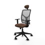 Piqueras y Crespo Chaise de Bureau Motilla avec Appui-tête, Gris et Brun foncé