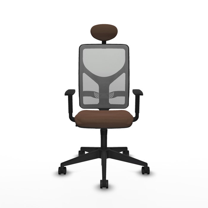 Piqueras y Crespo Chaise de Bureau Motilla avec Appui-tête, Gris et Brun foncé