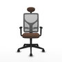 Piqueras y Crespo Chaise de Bureau Motilla avec Appui-tête, Gris et Brun foncé