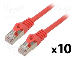 LANBERG Câble Ethernet Cat 6 F/UTP rouge 0,5m RJ45