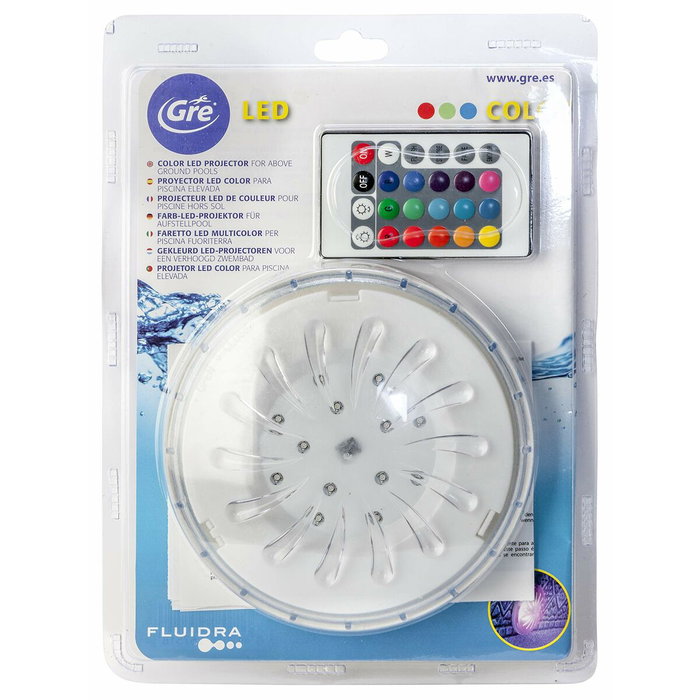 Gre Projecteur LED Couleur pour Piscine Hors-Sol