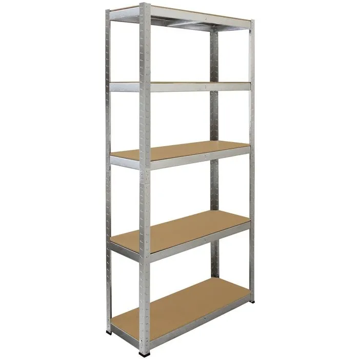 Fieldmann - FDR 1800 - Étagère industrielle 5 niveaux acier galvanisé, 180 x 90 x 40 cm, charge 175 kg/étagère, montage sans boulons