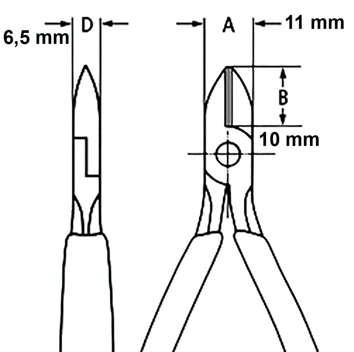 KNIPEX Pince coupante de précision latérale avec petit biseau