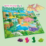 DEQUBE Tapis de jeu 2-en-1 avec boîte de rangement pour jouets - 85 cm x 85 cm - Dinosaures et animaux - Dès 6 mois