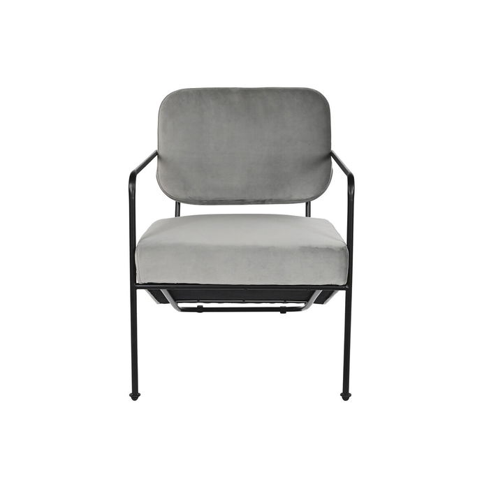 Siège DKD Home Decor Gris Métal 62 x 76 x 76 cm 55 x 71 x 72 cm