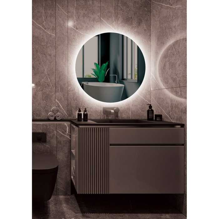 LIMEX Miroir de salle de bain "Lisboa" Ø80cm Blanc Froid avec Capteur Antivaho/On-Off LIMEX Miroir de salle de bain "Lisboa" Ø80cm Blanc Froid avec Capteur Antivaho/On-Off
