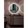LIMEX Miroir de salle de bain "Lisboa" Ø80cm Blanc Froid avec Capteur Antivaho/On-Off