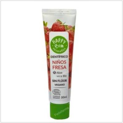 Happy Bio Dentifrice Enfants Fraise Sans Fluor 50ml Eco - Bio et Vegan Happy Bio Dentifrice Enfants Fraise Sans Fluor 50ml Eco - Bio et Vegan