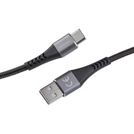 Intenso 7901100 Câble USB-A vers USB-C 1.5 m Nylon-Aluminium 60W Charge Rapide QC 3.0 Noir