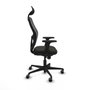Piqueras y Crespo Chaise de Bureau avec Appui-tête Jorquera 2D036G1 Noir
