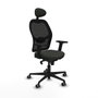 Piqueras y Crespo Chaise de Bureau avec Appui-tête Jorquera 2D036G1 Noir