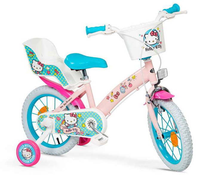 Toimsa Bicicleta Hello Kitty 14" pour enfants 4-6 ans, cadre en fer Toimsa Bicicleta Hello Kitty 14" pour enfants 4-6 ans, cadre en fer