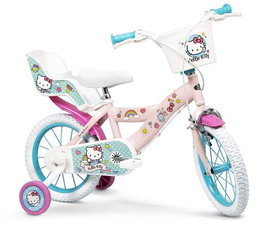 Toimsa Bicicleta Hello Kitty 14" pour enfants 4-6 ans, cadre en fer