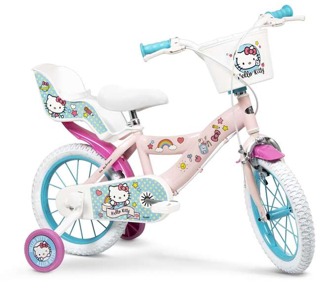 Toimsa Bicicleta Hello Kitty 14" pour enfants 4-6 ans, cadre en fer Toimsa Bicicleta Hello Kitty 14" pour enfants 4-6 ans, cadre en fer