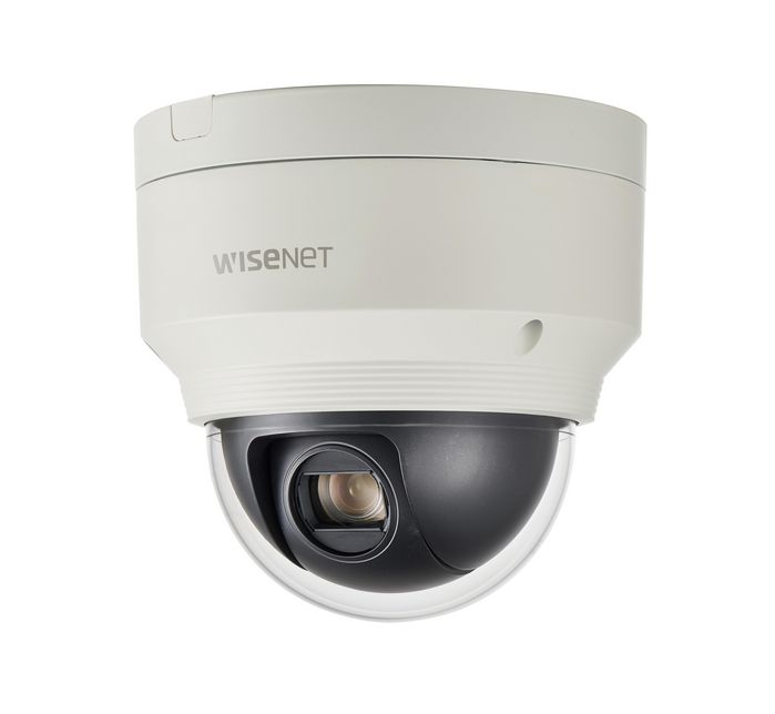 Hanwha XNP-6120H - Caméra dôme PTZ réseau Full HD 2 MP avec zoom optique 12x, WDR, audio bidirectionnel, PoE, résolution 1920x1080, compatible H.265/H.264