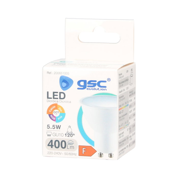 GSC Evolution Ampoule LED dicroïque intelligente WiFi RGB + CTT, 5,5W, GU10
