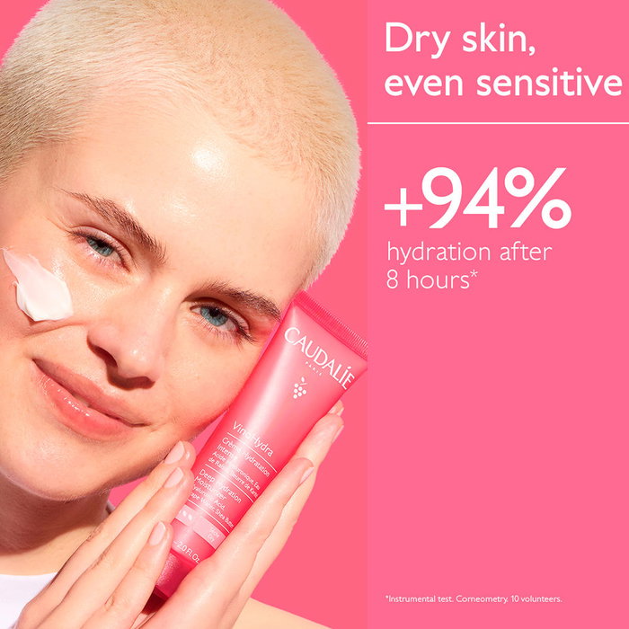 Caudalie Crème Hydratation Intense VinoHydra 60 ml pour Peaux Sèches et Sensibles
