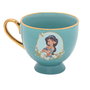 WIDDOP & CO Tasse à thé avec soucoupe Princesse Jasmine Disney - Porcelaine turquoise, motif floral, inscription 'Follow your Heart' - Collection souvenirs