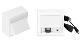 Vivolink Plaque murale HDMI + USB + 3,5 mm, Blanc