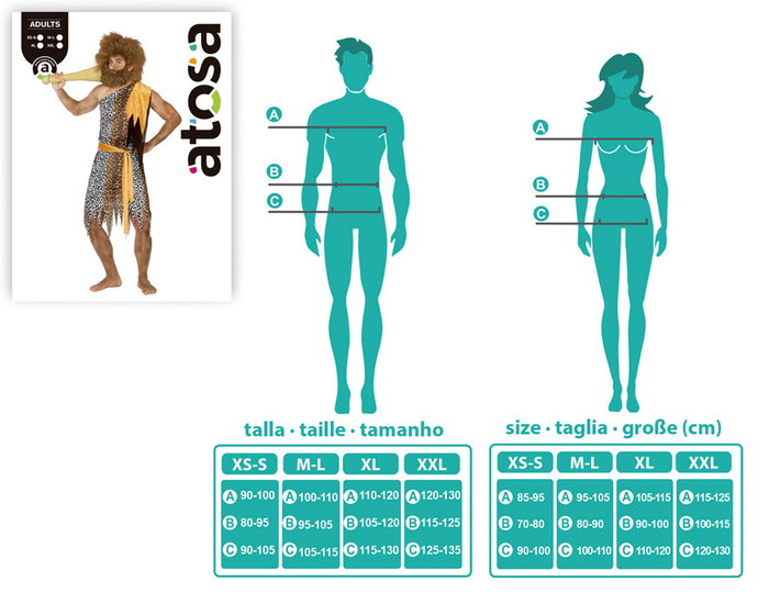 Disfraz Cavernicola Hombre Adulto Prehistórico Marron XXL