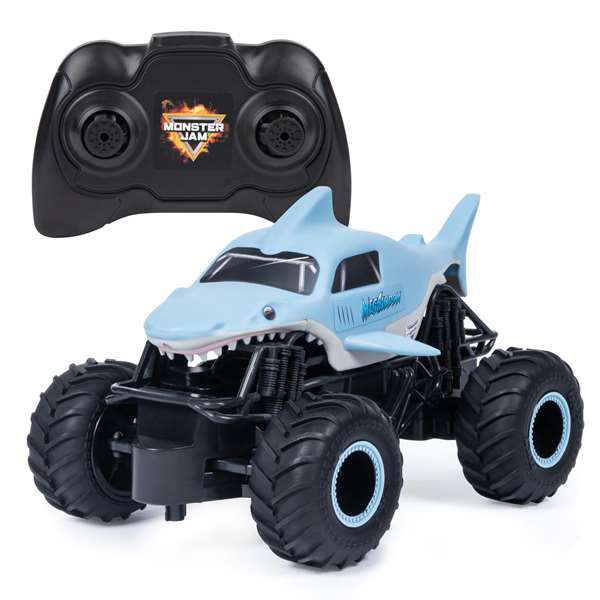 Spin Master Monster Jam Megalodon - Voiture télécommandée RC échelle 1:24 - 14,3x28,57x14,94cm - À partir de 4 ans Spin Master Monster Jam Megalodon - Voiture télécommandée RC échelle 1:24 - 14,3x28,57x14,94cm - À partir de 4 ans