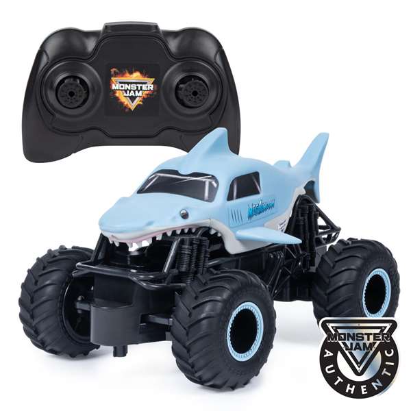 Spin Master Monster Jam Megalodon - Voiture télécommandée RC échelle 1:24 - 14,3x28,57x14,94cm - À partir de 4 ans Spin Master Monster Jam Megalodon - Voiture télécommandée RC échelle 1:24 - 14,3x28,57x14,94cm - À partir de 4 ans