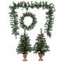 BigBuy Home Sapin de Noël Vert Multicouleur 80 x 45 x 18 cm (Lot de 4 unités)