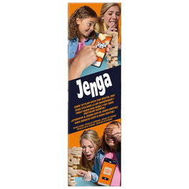 Hasbro Games Jenga G1499 - Jeu de société de construction de tours avec défis en ligne - Version portugaise et espagnole - À partir de 6 ans
