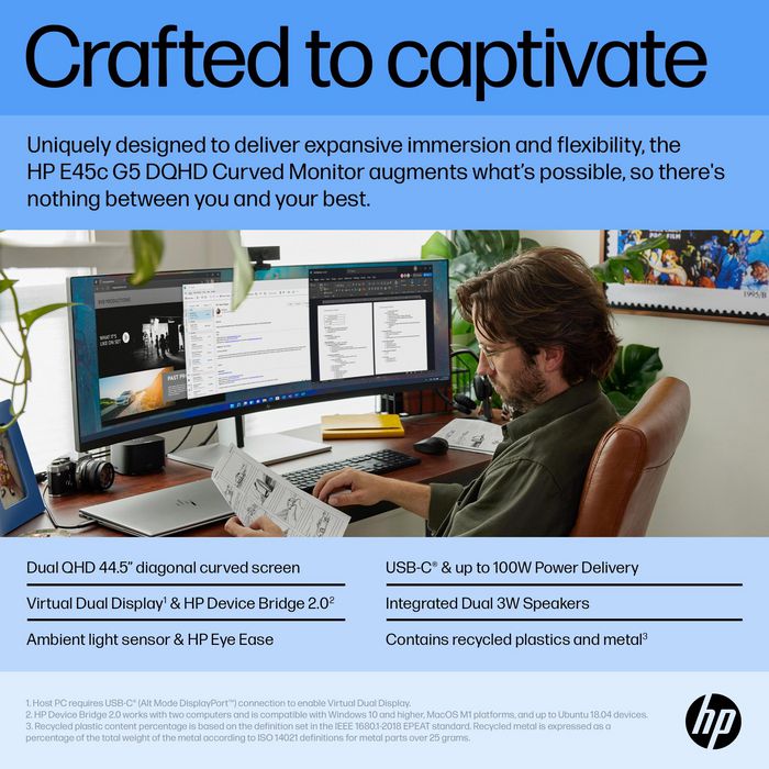 HP E45c G5 Écran incurvé DQHD 44,5 pouces