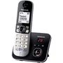 Panasonic KX-TG6821FRB Téléphone Sans Fil DECT avec Répondeur, Mains Libres, Identification Appelant, Blocage Appels, Écran LCD, Noir