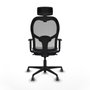 Piqueras y Crespo Chaise de Bureau avec Appui-tête Jorquera 1D036G2 Gris