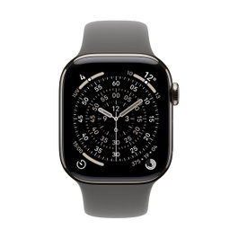 Apple Watch Series 11 GPS + Cellular - Titane naturel - Bracelet Sport Gris pierre - 42 mm