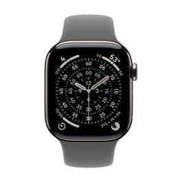 Apple Watch Series 11 GPS + Cellular - Titane naturel - Bracelet Sport Gris pierre - 42 mm