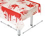 Mantel Décoratif Halloween - Tapis de Table Sanguinolent 250 x 135 cm avec Empreintes de Sang - Décoration Effrayante pour Fête