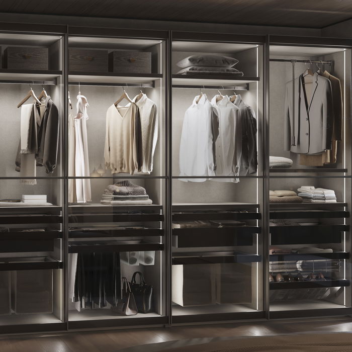 Emuca Kit barre pour armoire Luxe, ruban LED 4,5x8 Neonlynx V, détecteur de mouvement RF Smart et convertisseur Smart (24V DC), longueur 900mm, Lumière blanche chaude 2.700K, Aluminium et Plastique, Anodisé mat Emuca Kit barre pour armoire Luxe, ruban LED 4,5x8 Neonlynx V, détecteur de mouvement RF Smart et convertisseur Smart (24V DC), longueur 900mm, Lumière blanche chaude 2.700K, Aluminium et Plastique, Anodisé mat