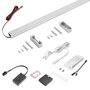 Emuca Kit barre pour armoire Luxe, ruban LED 4,5x8 Neonlynx V, détecteur de mouvement RF Smart et convertisseur Smart (24V DC), longueur 900mm, Lumière blanche chaude 2.700K, Aluminium et Plastique, Anodisé mat