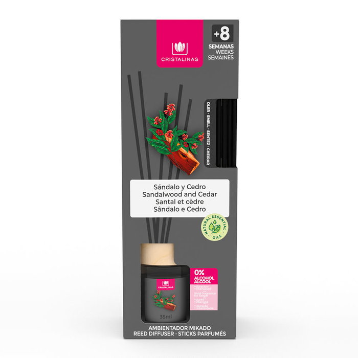 Cristalinas MIKADO Désodorisant 0% Santal Cèdre 35 ml