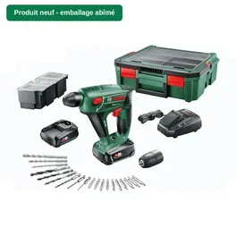 Bosch Uneo Maxx Perforateur sans fil 18V avec SystemBox, 2 batteries 1,5 Ah et chargeur