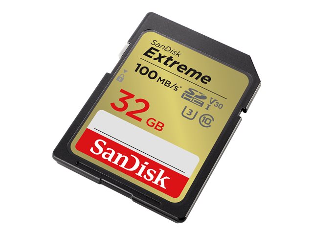 SanDisk Extreme Carte Mémoire SDHC 32 Go UHS-I V30 U3 Classe 10 Lecture 100 Mo/s Écriture 60 Mo/s