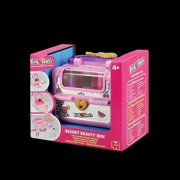 Diset Funlockets - Caisse beauté secrète avec 15 secrets, 3 clés et miroir - Maquillage jouet pour enfants - Dimensions: 16x10.3x13.2 cm