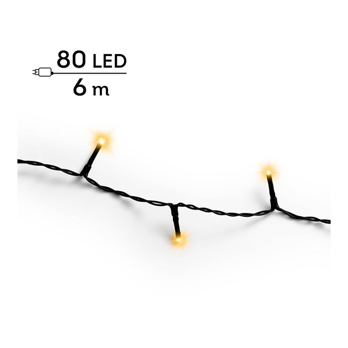 Lumineo Guirlande lumineuse Basic 80 LED blanc chaud 6 m