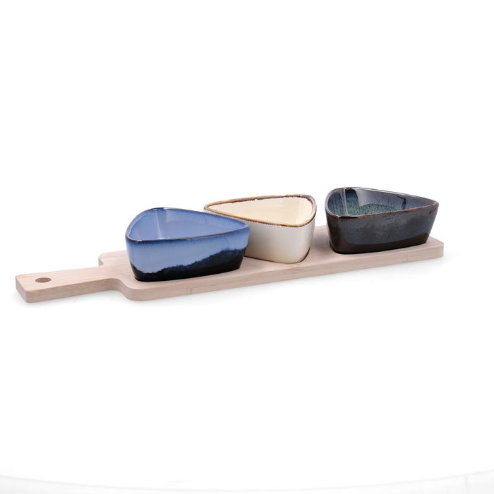 Tabla Aperitivo Bambú Cerámica Moana Bidasoa 34x9,5x4,5 cm Tabla Aperitivo Bambú Cerámica Moana Bidasoa 34x9,5x4,5 cm
