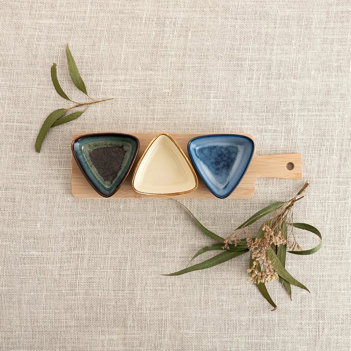 Tabla Aperitivo Bambú Cerámica Moana Bidasoa 34x9,5x4,5 cm Tabla Aperitivo Bambú Cerámica Moana Bidasoa 34x9,5x4,5 cm