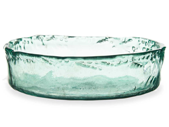 Giftdecor Centre de table en verre recyclé transparent 30x30x8 cm (Set de 2)